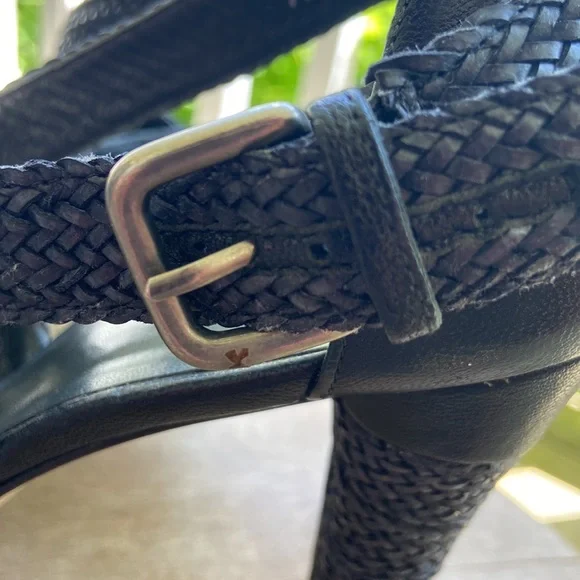 Rare! Stuart Weitzman Smooth + Woven Leather Stiletto Sandals Women's Size 9.5 - Picture 11 of 15